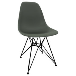 Vitra Eames DSR 43cm Side Chair Moss Grey / Black